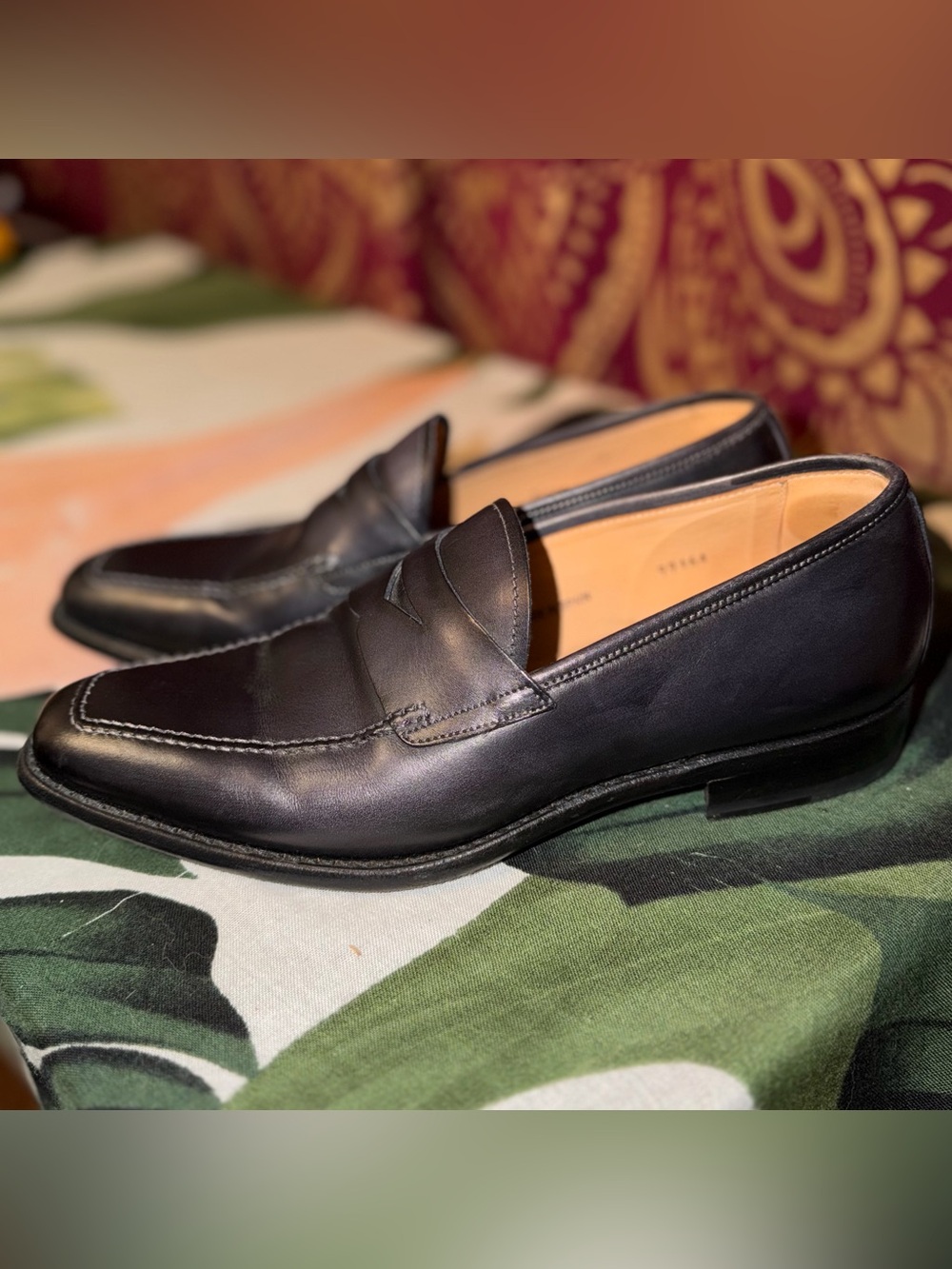 MEZLAN PLATINUM “Claude” Classic Black Leather Men’s Loafers, size 8